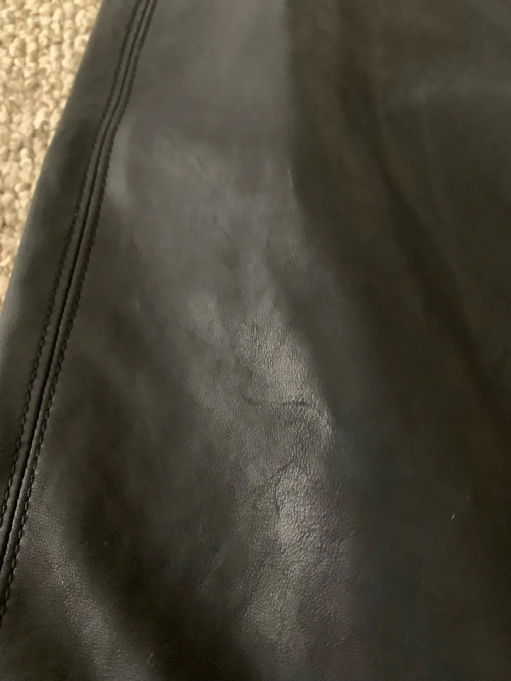 Blank NYC Black Faux Leather High-Waist Pencil Skirt with Side Slit - Picture 4 of 7